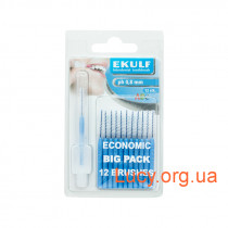 Щетки для межзубных промежутков Ekulf ph 0.8 мм (12 шт) синие
