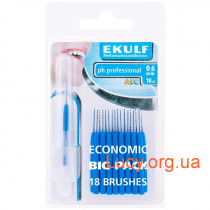 Щетки для межзубных промежутков Ekulf ph professional 0.6 мм (18 штук) синие