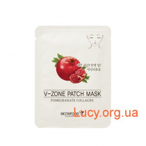 Лифтинговая маска для линии подбородка с экстрактом граната - Skin Food  Pomegranates John V collagen patch mask - 1874