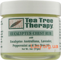 Eucalyptus chest rub - Противопростудный бальзам с маслами эвкалипта, лаванды, перечной мяты и чайного дерева, 57 г