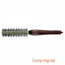 Расческа с деревянной ручкой из котибе и граба с разделителем, с щетиной кабана разной длинны Progress (32мм диаметр)