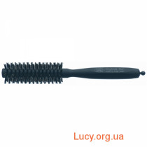 Гребінець з гумовою ручкою з посиленою щетиною кабана, чорна Soft Touch (34 мм діаметр)