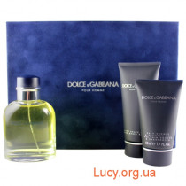 Dolce & Gabbana Pour Homme Набор для мужчин (туалетная вода 125мл+лосьон после бритья 100мл+гель для душа 50мл)