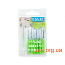 Щетки для межзубных промежутков Ekulf ph 0.9 мм (12 шт) зеленые