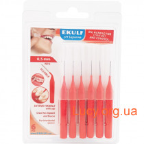 Щетки для межзубных промежутков Ekulf ph Supreme 0.5 мм (6 штук) красные