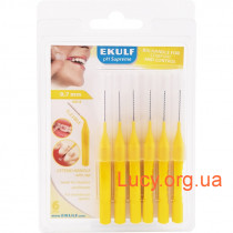 Щетки для межзубных промежутков Ekulf ph Supreme 0.7 мм (6 штук) желтые