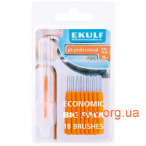 Щетки для межзубных промежутков Ekulf ph professional 0.45 мм (18 штук) оранжевые