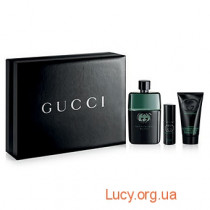 Подарочный набор Gucci Guilty Black pour Homme (туалетная вода 90мл + туалетная вода 8мл + гель для душу 50мл) (м)