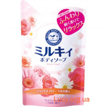 Мыло для тела жидкое молочное с аминокислотами шелка и ароматом цветов (430 мл) (сменная упаковка)
