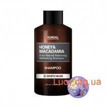 Безсульфатный шампунь для волос &quot;Белый Мускус&quot; KUNDAL Honey & Macadamia Shampoo White Musk 100ml