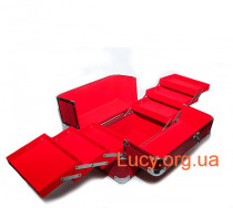 Make Up Me Бьюти-кейс с 6 раздвигающимися бархатными нишами - CaseLife  A47. Красный - A47-RED 1