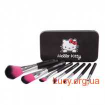 Набор кистей для макияжа 7 шт - Make Up Me Hello Kitty (реплика) Black-7-HK Черный - Black7-HK