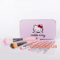 Набор кистей для макияжа 7 шт - Make Up Me Hello Kitty (реплика) Pink-7-HK Розовый - Pink7-HK