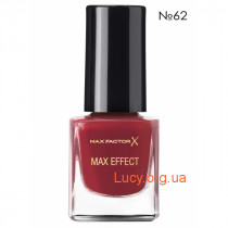 Лак для нігтів MAX EFFECT №62 (червоний насичений глянцевий)