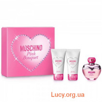 Moschino Pink Bouquet набор (туалетная вода 5мл + лосьон для тела 25мл + гель для душа 25мл) (ж)