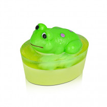 Глицериновое детское мыло ручной работы - Зеленая Лягушка (большая игрушка) 80г