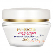 Лифтинг-крем для лица разглаживающий морщины для возраста 60+ PERFECTA Multi-Collagen Retinol Cream Day and Night 60+ 50ml