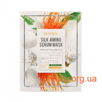 Маска для лица с протеинами шелка PETITFEE Silk Amino Serum Mask, 1шт
