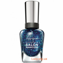 SALON лак для ногтей №675, прозрачный синий с зелено-синими крупными блестками 14.7 мл